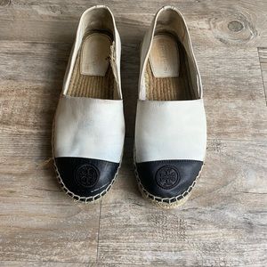 Tory Burch Women's Colorblock Espadrilles ivory/black size 8